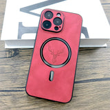 Luxury PU Leather Magnetic Wireless Charge Case For iPhone