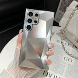 Luxury Plating 3D Diamond Pattern Matte Skin Touch Case for Samsung