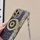 Luxury Plating Camera Wrist Strap Case For iPhone