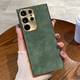 Luxury Plating Matte Suede Leather Case For Samsung