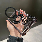 Luxury Plating Shockproof Magnetic Clear Case for iPhone