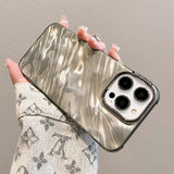 Luxury Plating Silicone Shiny Water Ripple Pattern Case For iPhone