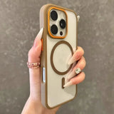 Luxury Transparent Hit Color Magnetic Case for iPhone