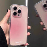 Luxury Transparent Pink Powder Silicone Phone Case For iPhone