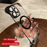 Luxury Transparent Ultra Thin Frameless Magnetic Wireless Charging Case For iPhone