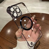 Luxury Transparent Ultra Thin Frameless Magnetic Wireless Charging Case For iPhone