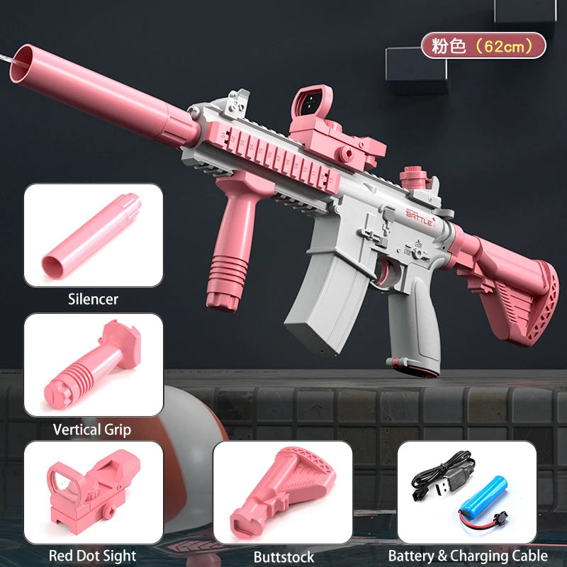 M416 Charge Water Gun Electric High Capacity Pistol Shooting Toy Fully Automatic Summer Beach Toy