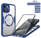 Magnetic 360 Front+Back Clear Case For iPhone