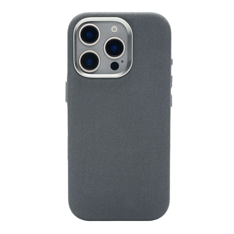 Magnetic Nylon Flax Fabric Phone Case For iPhone