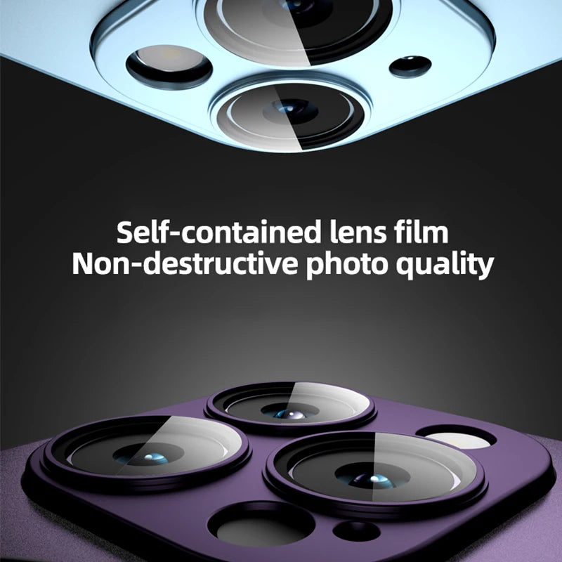 Matte Glass Camera Lens Protection Magnetic Phone Case For iPhone