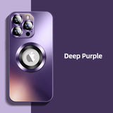 Matte Glass Camera Lens Protection Magnetic Phone Case For iPhone