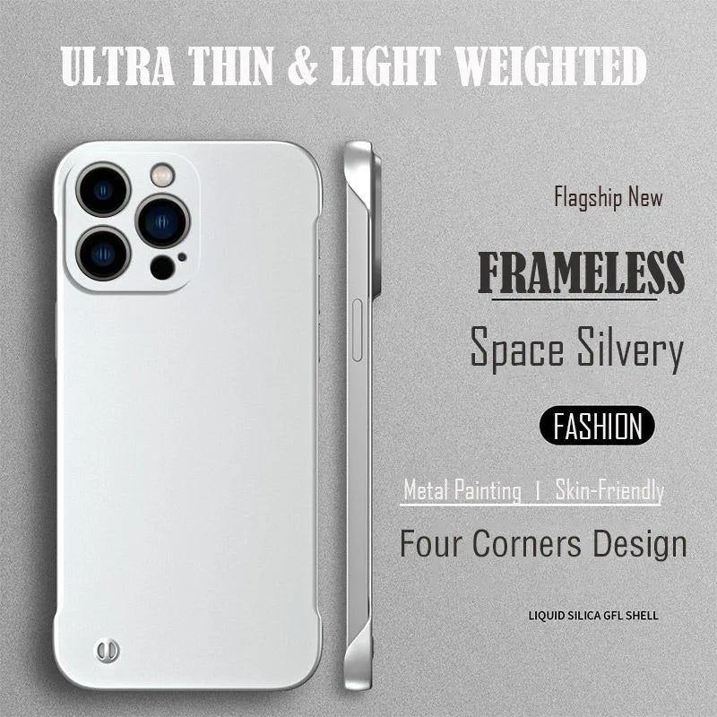 Metal Ultra Thin Frameless Phone Case For iPhone