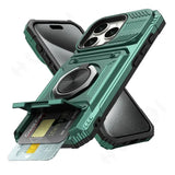 Wallet Magnetic Rotated Ring Kickstand Case For iPhone