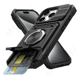 Wallet Magnetic Rotated Ring Kickstand Case For iPhone