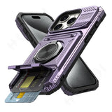 Wallet Magnetic Rotated Ring Kickstand Case For iPhone