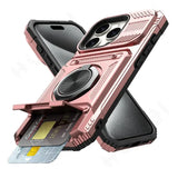 Wallet Magnetic Rotated Ring Kickstand Case For iPhone