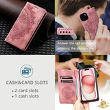 Leather Sunflower Magnetic Wallet Case for iPhone