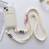 Minimalist Card Holder Lanyard Soft Silicone Case for iPhone