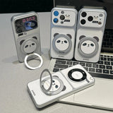 Panda Electroplated Rotating Stand Case for iPhone