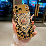 Black‑Gold European Ornament Pattern Electroplated Case for iPhone