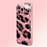 Pink Black Leopard Print Electroplated Case for iPhone
