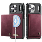 Leather Wallet Magnetic Charging Case for iPhone