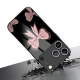 Sweet Style Pink Bow Pattern Glossy Case for iPhone