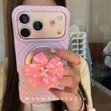 Polka-dot Lily Kickstand Magnetic Case for iPhone