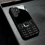 Retro Phone Pattern Soft-Edge Glass Phone Case For Samsung