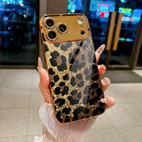 Glitter Gold Leopard Print Electroplated Case for iPhone
