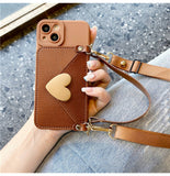 Crossbody Lanyard Strap Card Holder Case for iPhone