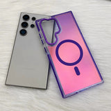 Magnetic Frosted Gradient Dual-Color Edge Shockproof Phone Case for Samsung