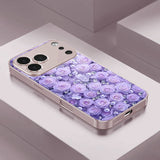 Romantic Diamond Rose Pattern Electroplated Case for iPhone