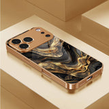 Luxury Black Gold Quicksand Electroplated Case for iPhone