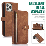 Retro Card-Slot Wallet Crossbody Leather Case for iPhone