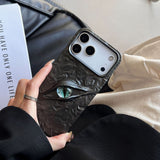 3D Eyes Electroplated Tin Foil Texture Phone Case for iPhone