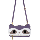Cute Raccoon Leather with lanyard Wallet Case for Samsung