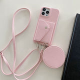 Fashion Card & Coin Pocket Crossbody Leather Case for iPhone