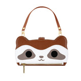 Cute Raccoon Leather with lanyard Wallet Case for Samsung