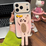 Cat Café Electroplated Rotating Stand Case for iPhone