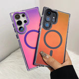 Magnetic Frosted Gradient Dual-Color Edge Shockproof Phone Case for Samsung