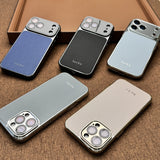 Electroplated Leather Texture Magnetic Shockproof Case for iPhone