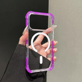 Cream-Colored Border Magnetic Silicone Four-Corner Anti-Drop Case For IPhone