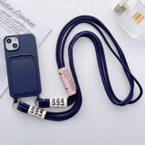 Minimalist Card Holder Lanyard Soft Silicone Case for iPhone