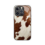 Cowhide Pattern Mirror Phone Case for iPhone