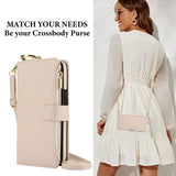 Leather Crossbody Zipper Wallet Case for Samsung