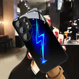 Lightning Pattern Soft-Edge Glass Phone Case For Samsung