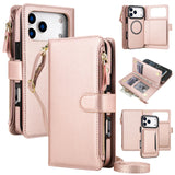 Leather Crossbody Wallet Magnetic Charging Case for iPhone