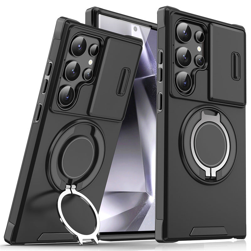 Luxury Armor Magnetic Bracket Slide Camera Protection Case For Samsung