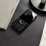 Retro Phone Pattern Soft-Edge Glass Phone Case For Samsung